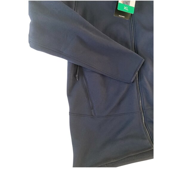 Kirkland Men’s Hood Fleece Jacket XL Navy NEW Stretch - Picture 3 of 6